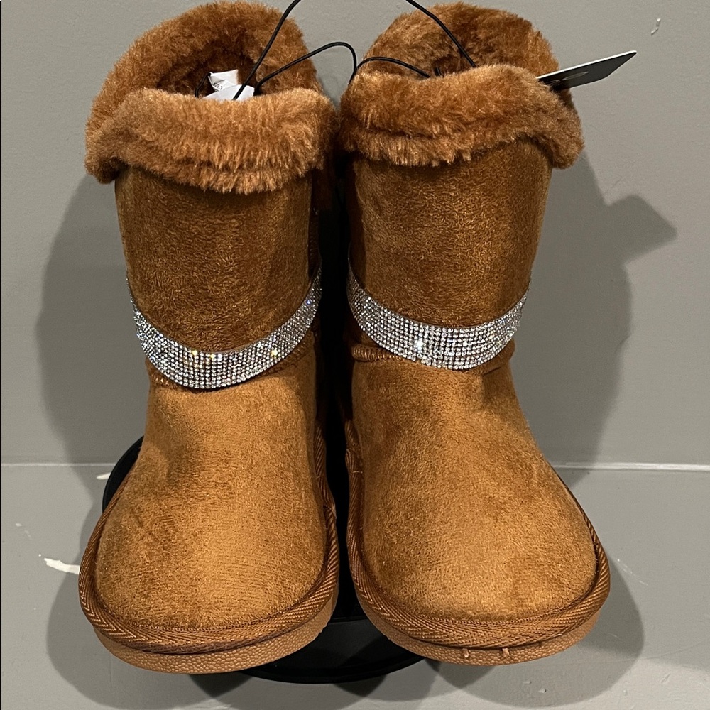 Bebe Brown Boots with Sparkling Strap